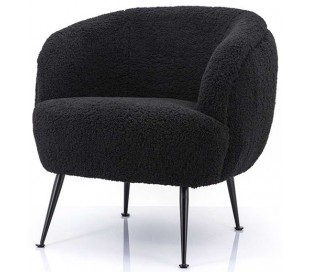 Lænestol i polyester og metal H71 cm - Hvid