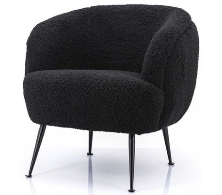 Lænestol i polyester og metal H71 cm - Hvid