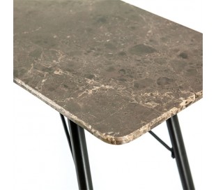 Sofabord i jern og marmor 110 x 56 cm - Sort/Brun 2