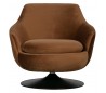 Rotérbar lænestol i velour H78 cm - Brun