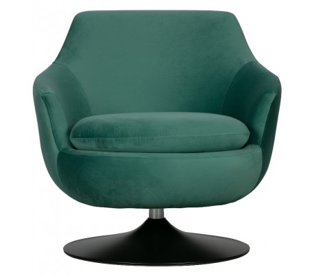 Rotérbar lænestol i velour H78 cm - Brun