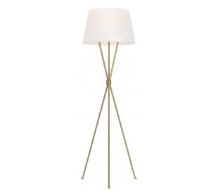 Penny Tripod Gulvlampe H139,7 cm 1 x E27 - Poleret nikkel/Hvid
