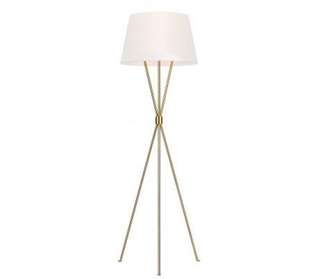 Penny Tripod Gulvlampe H139,7 cm 1 x E27 - Poleret nikkel/Hvid