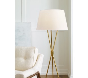 Penny Tripod Gulvlampe H139,7 cm 1 x E27 - Poleret nikkel/Hvid 2