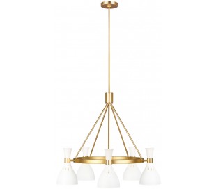 Joan 5 Lysekrone i messing og stål Ø81,3 cm 5 x E27 - Sort/Brændt messing