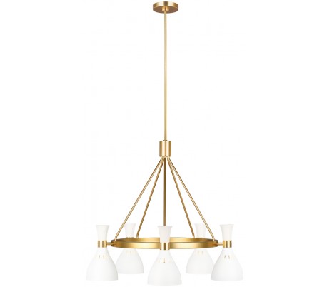 Joan 5 Lysekrone i messing og stål Ø81,3 cm 5 x E27 - Sort/Brændt messing