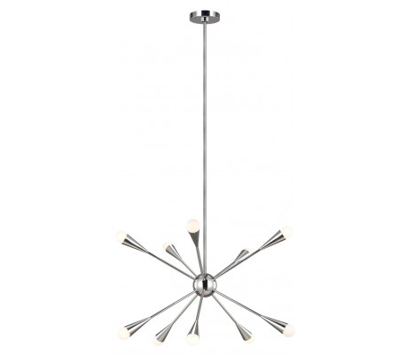 Jax 10 Lysekrone i messing og stål Ø70,5 cm 10 x G9 LED - Brændt messing