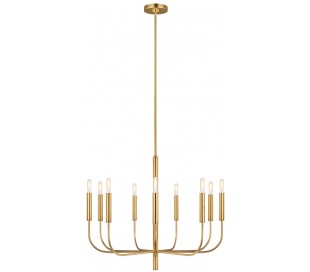 Brianna Lysekrone i stål Ø75,9 cm 9 x E14 - Poleret nikkel