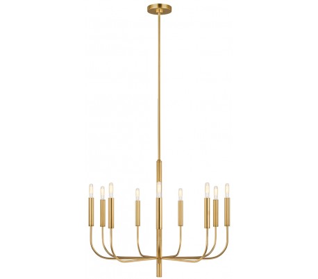 Brianna Lysekrone i stål Ø75,9 cm 9 x E14 - Poleret nikkel