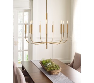 Brianna Lysekrone i stål Ø75,9 cm 9 x E14 - Poleret nikkel 2