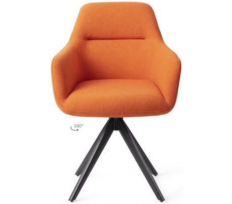 2 x Kinko Rotérbare Spisebordsstole H84 cm polyester - Sort/Jægergrøn