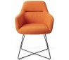 2 x Kinko Spisebordsstole H84 cm polyester - Sort/Mandarin