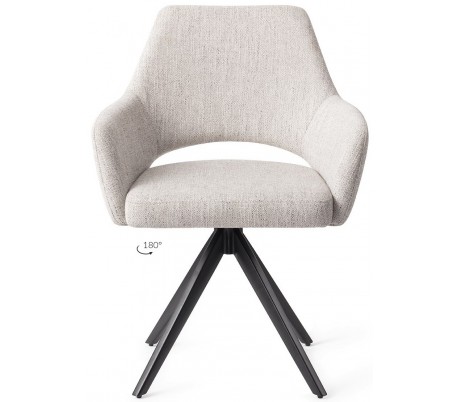 2 x Kinko Rotérbare Spisebordsstole H84 cm polyester - Sort/Earl grey