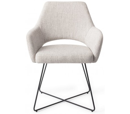 2 x Yanai Spisebordsstole H83,5 cm polyester - Sort/Duegrå