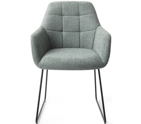 2 x Yanai Spisebordsstole H83,5 cm polyester - Sort/Duegrå