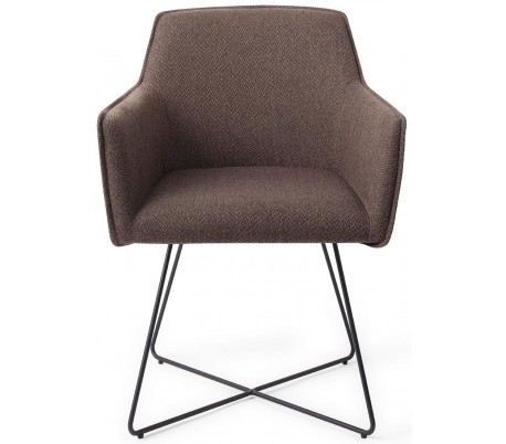 2 x Hofu Spisebordsstole H81 cm polyester - Sort/Lerbrun