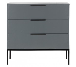 Garderobeskab i lakeret fyrretræ H180 x B100 x D53 cm - Stålgrå