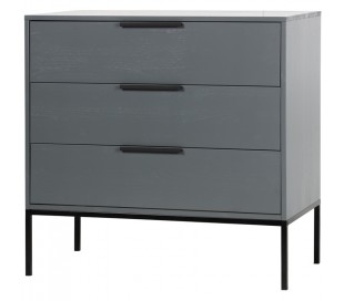 Garderobeskab i lakeret fyrretræ H180 x B100 x D53 cm - Stålgrå 2