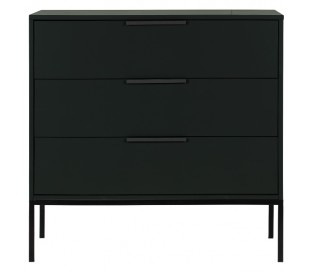 Kommode i lakeret fyrretræ H93 x B94 x D52 cm - Stålgrå