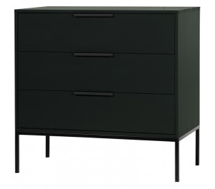 Kommode i lakeret fyrretræ H93 x B94 x D52 cm - Stålgrå 2