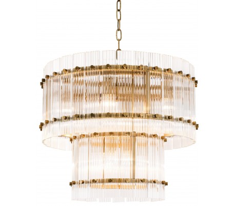 Commodore Lysekrone Ø90 cm 24 x E14 - Sort/Cremehvid