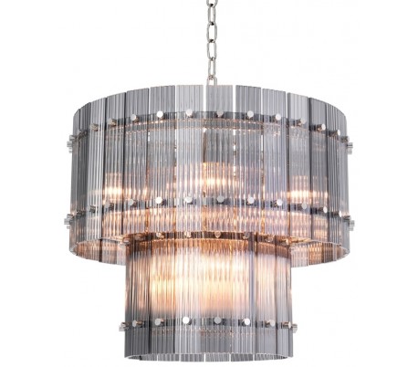 Ruby S Lysekrone Ø57 cm 10 x E14 - Antik messing/Rillet klar