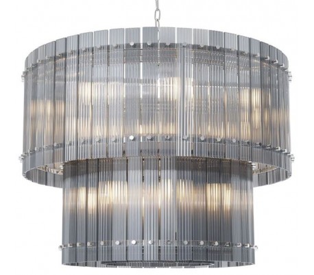 Ruby S Lysekrone Ø57 cm 10 x E14 - Nikkel/Røget rillet