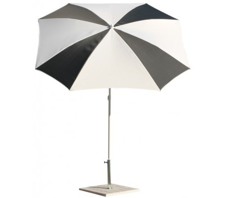 Maffei Malta parasol i polyester og stål Ø200 cm - Hvid/Taupe