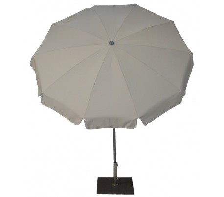 Maffei Inox parasol i dralon og stål Ø200 cm - Hvid/Gul