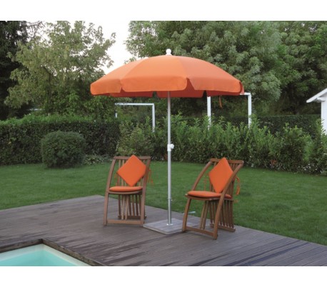 Maffei Superalux parasol i dralon og aluminium Ø200 cm - Hvid/Orange