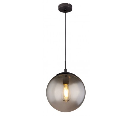 Langbordspendel i glas og metal B120 cm 4 x E27 - Smoked/Mat sort