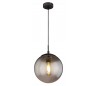 Loftlampe i glas og metal Ø25 cm 1 x E27 - Smoked/Mat sort