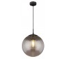 Loftlampe i glas og metal Ø30 cm 1 x E27 - Smoked/Mat sort