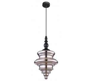 Loftlampe i glas og metal Ø30 cm 1 x E27 - Smoked/Mat sort 2