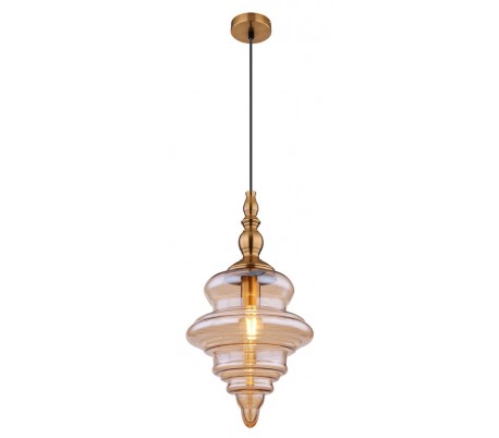 Loftlampe i glas og metal Ø26 cm 1 x E27 - Smoked/Mat sort