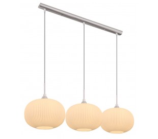 Loftlampe i glas og metal Ø30 cm 1 x E27 - Opalhvid