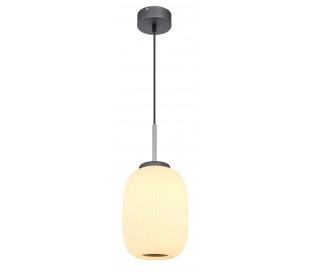Loftlampe i glas og metal Ø30 cm 1 x E27 - Opalhvid