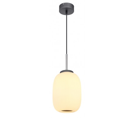 Loftlampe i glas og metal Ø30 cm 1 x E27 - Opalhvid