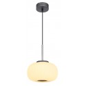 Loftlampe i glas og metal Ø24 cm 1 x 12W LED - Antracit/Opalhvid