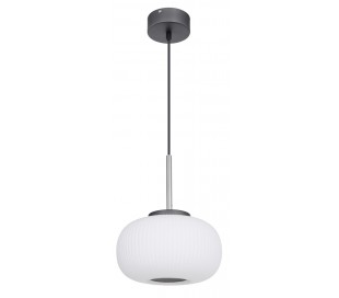 Loftlampe i glas og metal Ø24 cm 1 x 12W LED - Antracit/Opalhvid 2