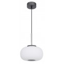 Loftlampe i glas og metal Ø24 cm 1 x 12W LED - Antracit/Opalhvid