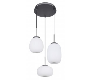 Loftlampe i glas og metal Ø24 cm 1 x 12W LED - Antracit/Opalhvid 2