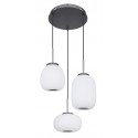 Loftlampe i glas og metal Ø24 cm 1 x 12W LED - Antracit/Opalhvid