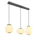 Loftlampe i glas og metal Ø49 cm 1 x 45W LED - Antracit/Opalhvid