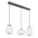 Loftlampe i glas og metal Ø49 cm 1 x 45W LED - Antracit/Opalhvid
