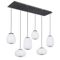Loftlampe i glas og metal B120 cm 1 x 45W LED - Antracit/Opalhvid