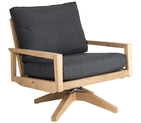 Roble Lounge Havestol i træ H90 cm - Natur/Charcoal