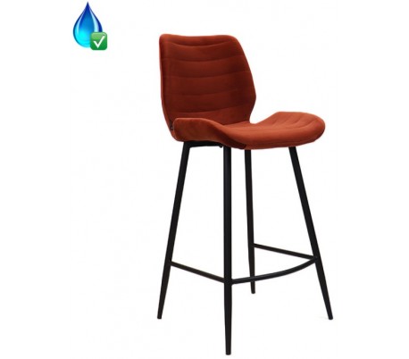 Jayron Spisebordsstol i velour H81 cm - Sort/Kobber