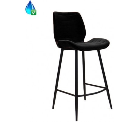 Toby Barstol i velour H104 cm - Sort/Kobber