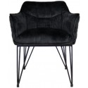 Jayron Spisebordsstol i velour H81 cm - Sort/Kobber